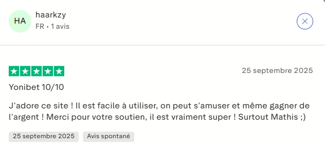 Expérience positive de jeu sur Yonibet